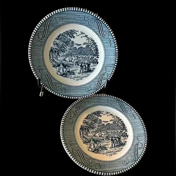 Currier & Ives “Harvest” Bread and Butter Plates-Set of 4​ - Picture 1 of 5
